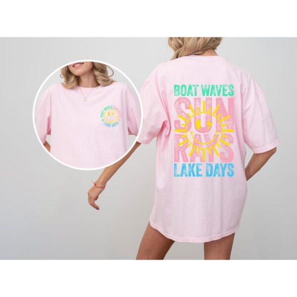 Boat Waves, Sun Rays, Retro Summer Sublimation Designs, Lake Days, Lake Hair Design, Comfort Colors Tee Cotton Top - Image 7