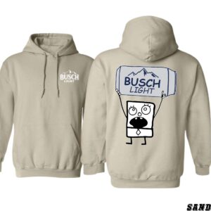 Busch Light Hoodie, Fun Cartoon Character Design, Perfect for Beer Lovers, Menswear Sweaters, Street Life Style