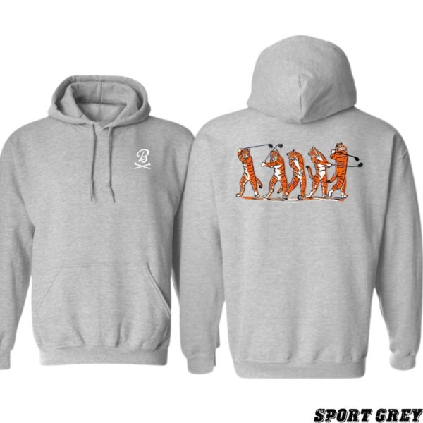 Tiger Evolution Golf Swing Hoodie Black, Stylish Unisex Hoodie for Golf Enthusiasts , Hoodie Design - Image 3