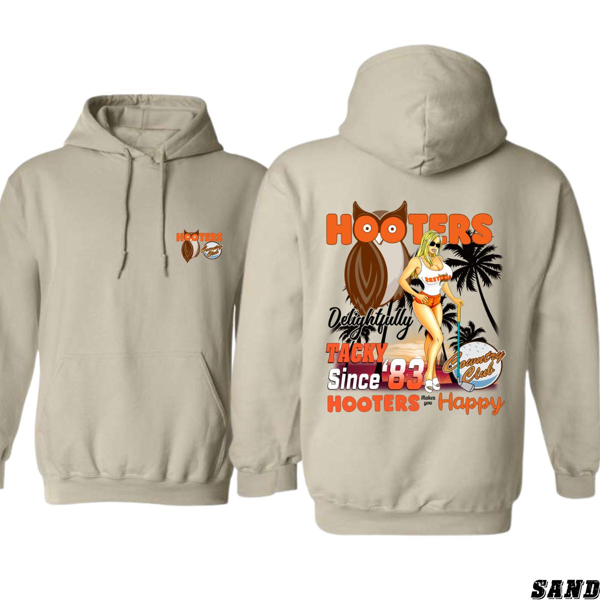 Hooters Delightfully Tacky Since ’83 Hoodie, Classic Retro Design Celebrating Iconic Hooters Style, Perfect for Fans of Nostalgic Apparel and Casual Comfort, Unisex Hoodie for Everyday Wear and Special Occasions , Winter Fashion