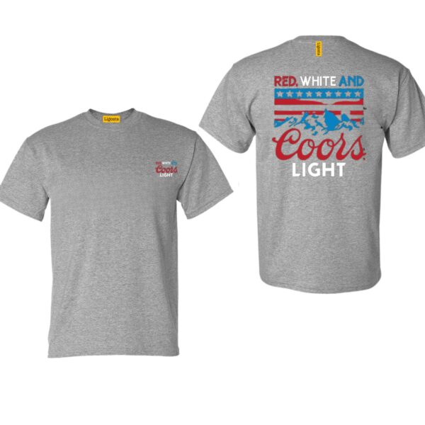 Coors Light TShirt, Red, White, and Blue Stars and Stripes Design with Iconic Mountain Logo, Perfect for Beer Lovers and Outdoor Enthusiasts, Cozy and Stylish Apparel to Celebrate Your Love, Street Life Style - Image 4