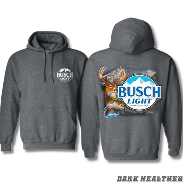 Busch Light Hoodie - Classic Outdoor Sports Design Featuring Deer and Fish Graphics, Unisex Hoodie for Everyday Comfort Menswear - Image 3