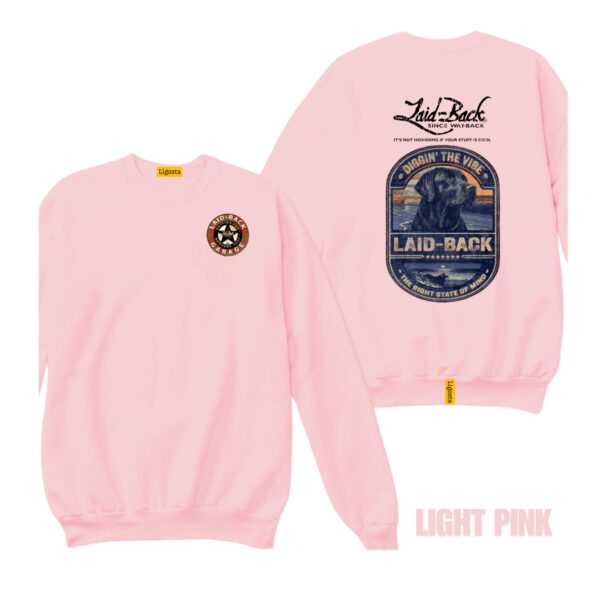 Ligosta Vintage, Laid-Back Sweatshirt, Unisex Sweatshirt Featuring Diggin' The Vibe Dog Graphic, Perfect For Relaxed Style Fans 27 - Image 4
