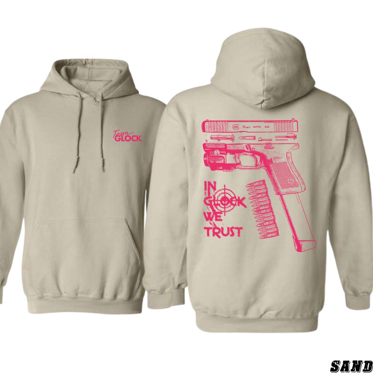 Team Glock In Glock We Trust Design, Casual Wear Hoodie, Bold and Tactical Style , Hoodie Design