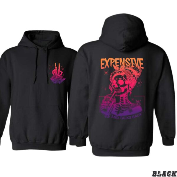 Expensive and Talks Back Skull Design, Casual Wear Hoodie, Bold and Playful Style , Hoodie Style, Street Life Style - Image 8