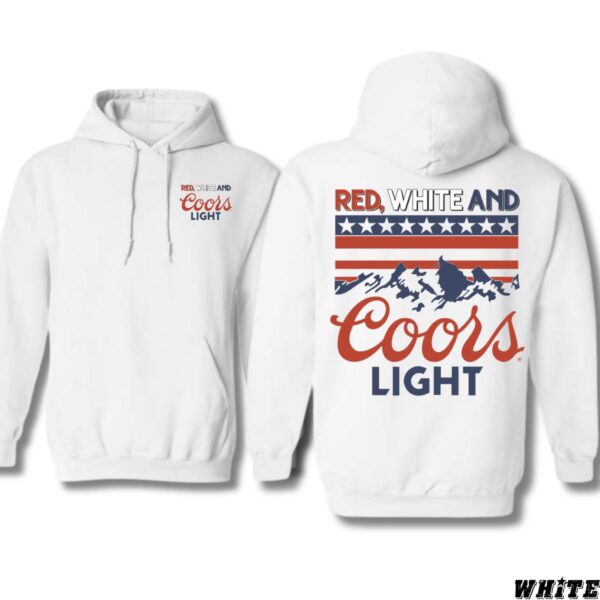 Coors Light Red, White, and Blue Design, Casual Wear Hoodie, Patriotic and Bold Style, Street Life Style, Menswear Sweaters, Street Life Style - Image 2