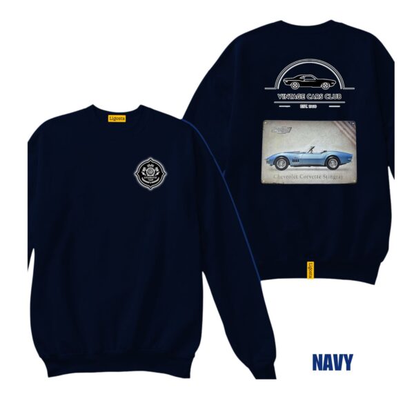 Ligosta Vintage, Cars Club Collection Sweatshirt, Unisex Sweatshirt Featuring Chevrolet Corvette Stingray Graphic, Car Enthusiasts 01 - Image 2