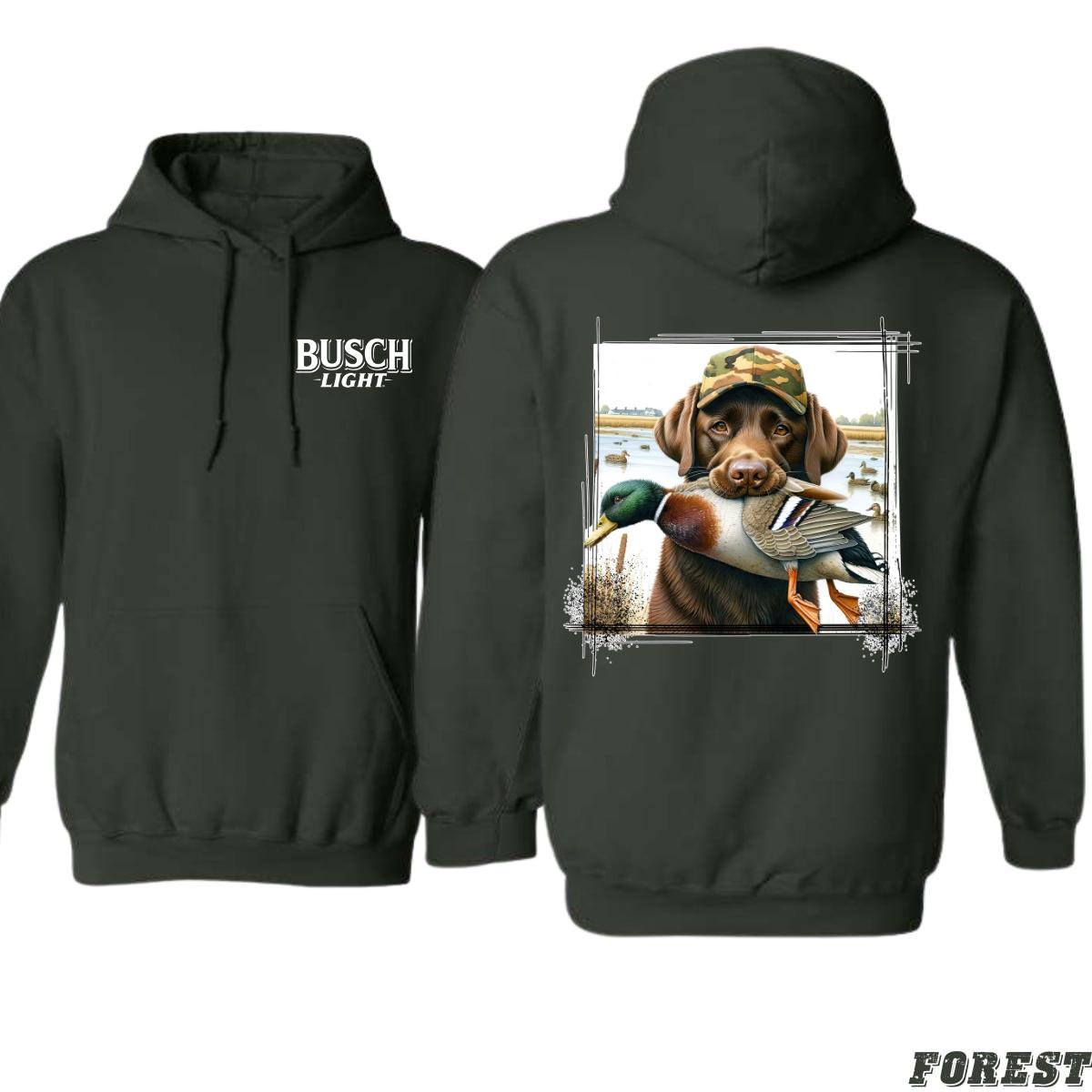 Busch iLight Hunting Dog Hoodie, Hoodies for Country Girls, Labrador Retriever and Duck Design, Country Living Sweatshirt, Duck Hunting Apparel Wo, Street Life Style