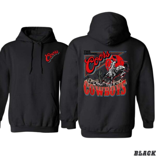 Coors "Cowboys Rodeo" Black Unisex Hoodie, Perfect for Western Enthusiasts and Casual Wear coors cowboy , Hoodie Design - Image 3