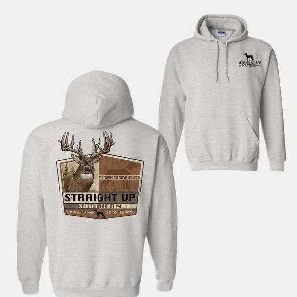 Straight Up Southern Hoodie, Deer Hunting Design, Comfortable and Durable Camo Country Hoodies, Perfect for Outdoor Enthusiasts and Hunting Fans, Ideal for Casual Wear, Stylish and High-Quality, Hoodie for Men and Women . Tops Underwear, Street Life Sty - Image 2