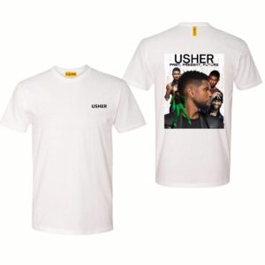 Usher Past Present Future Dual-Sided Shirt, Usher Tour 2024, Usher Legacy Shirt, Dual Sided Design, Usher Past Present Future Collage Gray Tee, Stylish Usher Tribute Shirt