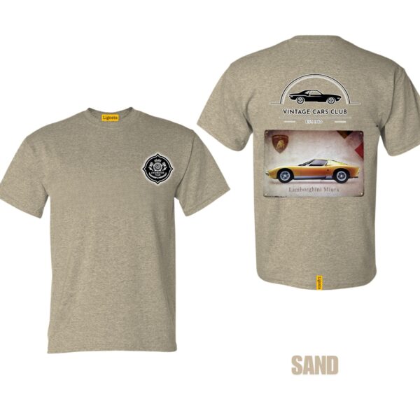 Ligosta Vintage, Cars Club Collection T-Shirt, Unisex T-Shirt Featuring Lamborghini Miura Graphic, Perfect For Supercar Enthusiasts 05 - Image 6