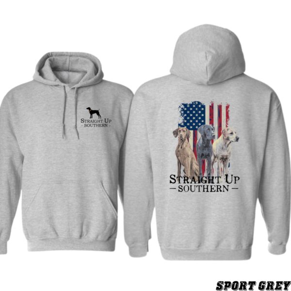 Straight Up Southern Sand Hoodie, Hoodies for Country Girls, Patriotic Dog Graphic, Southern Pride Sweatshirt, American Flag Outdoor Apparel Wo, Street Life Style - Image 3