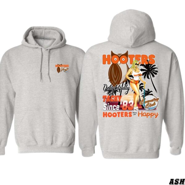 Hooters Delightfully Tacky Since '83 Black Unisex Hoodie, Perfect for Hooters Fans and Collectors , Street Life Style, Street Life Style - Image 2
