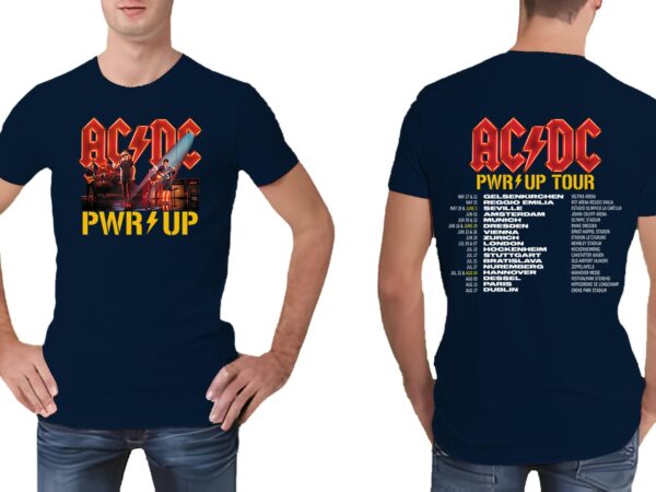 ACDC Band AC/DC Rock Music Band Pwr Up Shirt, Pwr Up Tour 2024 with Pwr Tour Dates T-Shirt, Men's T-shirt Women's T-shirt Children's T-shirt - Image 2