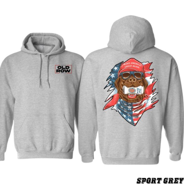 Old Row Make America Great Again Dog Sport Grey Unisex Hoodie, Perfect for Patriotic Americans and Dog Lovers , Hoodie Design - Image 3
