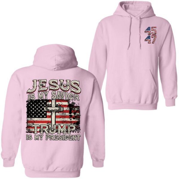 Jesus Is My Savior Trump Is My President American Flag Hoodie, Trump 2024 Hoodie, Trump Supporters 2024 Hoodie, Gift For Trump Fans, Full Colors - Image 6