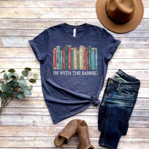 I’m With The Banned, Banned Books Shirt, Banned Books T-shirt, Unisex Super Soft Premium Graphic T-Shirt, Reading Shirt. Librarian T-Shirt, Street Life Style, Trending T-Shirts