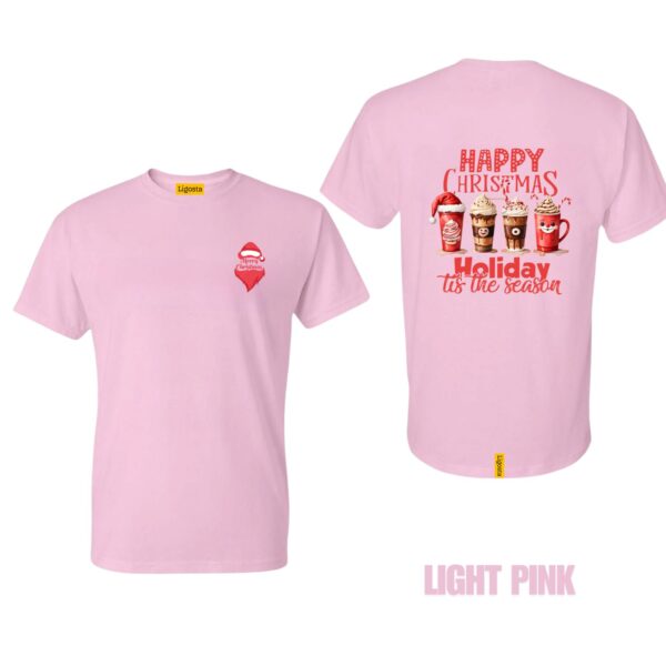 Ligosta Holiday Drinks Collection T-Shirt, Unisex T-Shirt Featuring Happy Xmas Coffee Cups Design, Perfect For Festive Vibes 07 - Image 4