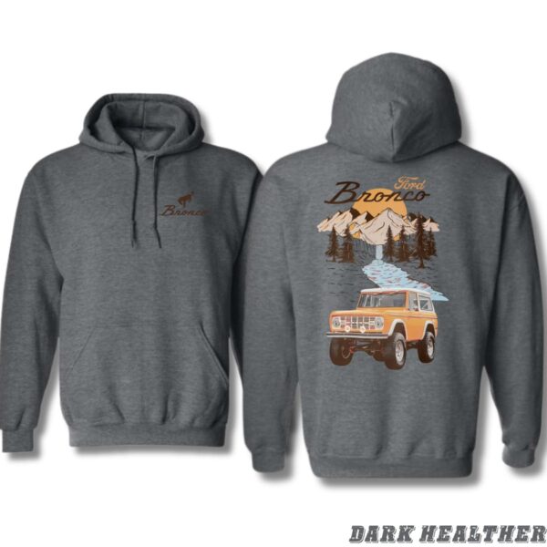Ford Bronco Hoodie, Classic Vintage Off-Road Adventure Design with Mountain and River Scene, Perfect for Outdoor Enthusiasts and Bronco Lovers, Cozy and Stylish Apparel to Showcase Your Passion for Adventure and Iconic Vehicles , Winter Fashion - Image 5