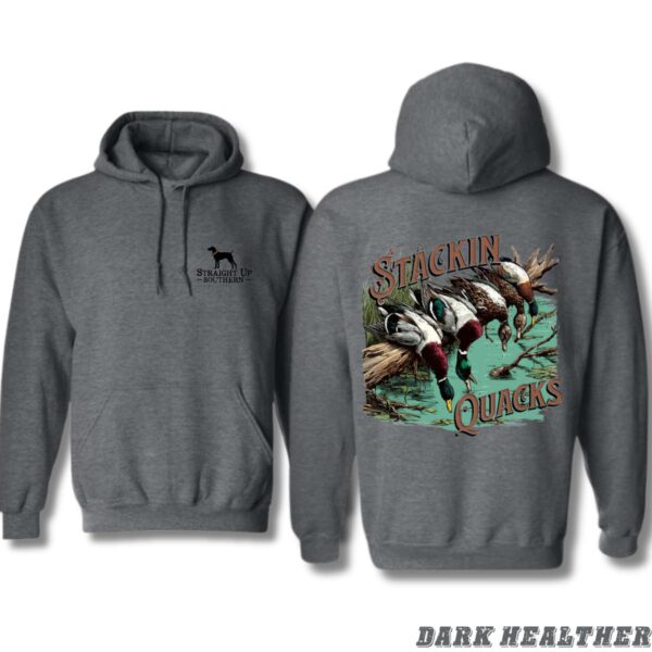 Stackin Quacks Hoodie, Vibrant Hunting Design, Perfect for Duck Enthusiasts, Hoodies for Country Girls, Ideal for Outdoor Adventures, Comfortable and Stylish, Hoodie for Men, Hoodie for Women, Unisex Casual Wear , Winter Fashion - Image 3