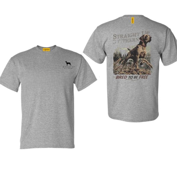Straight Up Southern TShirt, Camo Country TShirts, Bred to be Free Hunting Dog Design, Country boy clothing, Ideal for Outdoor Enthusiasts, Comfortable and Durable, TShirt For Men, TShirt For Women, Street Life Style - Image 4