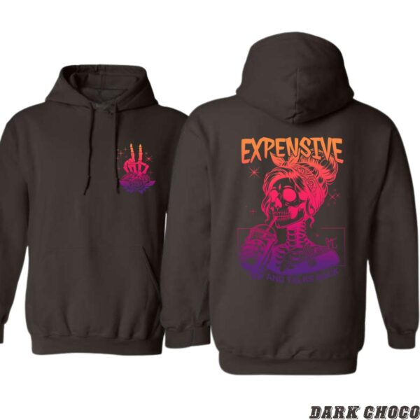 Expensive and Talks Back Skull Design, Casual Wear Hoodie, Bold and Playful Style , Hoodie Style, Street Life Style - Image 5