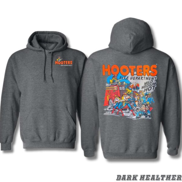 Hooters Fire Department "Mild, Medium, Hot" Black Unisex Hoodie, Ideal for Fans of Fun and Casual Wear , Hoodie Design - Image 9