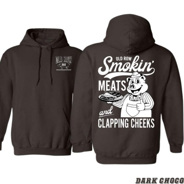 Old Row BBQ Smokin' Meats and Clapping Cheeks Black Unisex Hoodie, Ideal for BBQ Enthusiasts and Humor Lovers , Hoodie Design