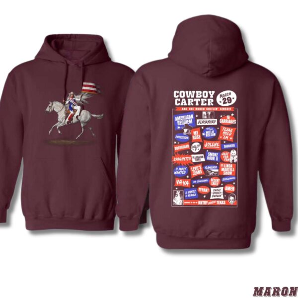 Cowboy Carter and the Rodeo Chittlin Circuit Hoodie, Vintage Country Music Graphic Design Featuring Classic Songs and Western Style, Ideal for Country Music Lovers and Fashion Enthusiastsr , Winter Fashion - Image 3
