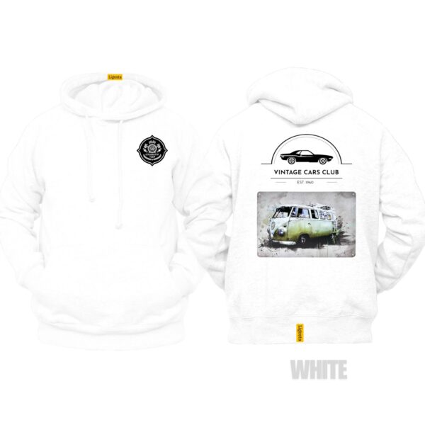 Ligosta Vintage, Cars Club Hoodie, Unisex Hoodie Featuring VW Green Camper Van Graphic, Perfect For Retro Van Enthusiasts 19 - Image 3