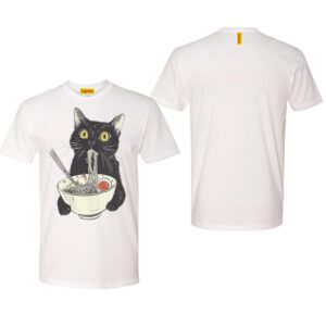 Ramen Cat T-Shirt, Cat Lover Gift, Kawaii Shirt, Alt Clothing, Anime Cat T-Shirt, Japanese Shirt, Foodies Shirt, Ramen Lover, Kitty Tee