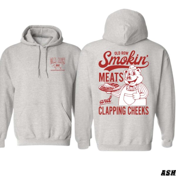 Old Row BBQ Smokin' Meats Hoodie, Retro BBQ Enthusiast Graphic, Fun and Quirky Pig Design, Perfect for Grill Masters and Meat Lovers, Cozy Hoodie for Backyard Barbecues and Casual Wear, Unique Apparel for BBQ Fans   Tops, Street Life Style - Image 2