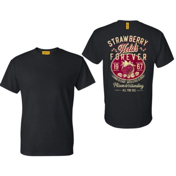 Old School Band Tees Shirt Design, Comfort Retro Band Tee, Beatle Strawberry Fields Rock Band Tee, Oversized Trendy Shirts, Retro Graphic Tee, Street Life Style - Image 2