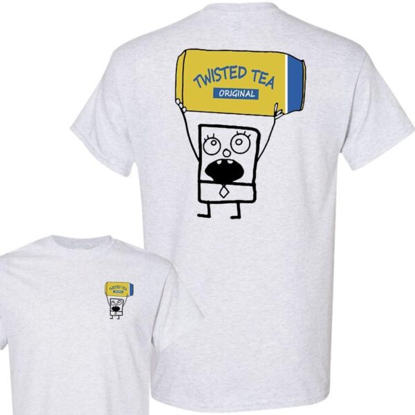 Doodlebob Twisted Tea Essential 2 Sided T-Shirt, Funny Drinking T-Shirt, Summer T-Shirt, Full Color T-Shirt, Unisex T-Shirt, For Men, For Women, Gift For All Menswear Top - Image 6