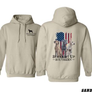 Straight Up Southern Sand Hoodie, Hoodies for Country Girls, Patriotic Dog Graphic, Southern Pride Sweatshirt, American Flag Outdoor Apparel Wo, Street Life Style