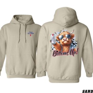 Michelob Ultra Bottoms Up Design, Casual Wear Hoodie, Fun and Festive Style , Hoodie Design