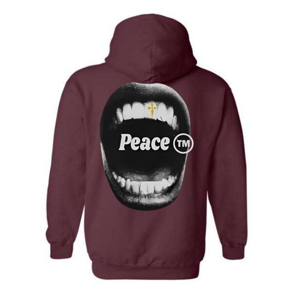 Peace Hoodie, Bold Mouth Design with Peace TM Symbol, Perfect for Making a Statement, Ideal for Casual Wear, Comfortable and Stylish, Hoodie For Men, Hoodie For Women , Hoodie Design - Image 8