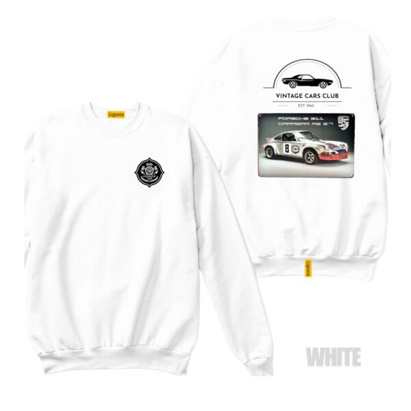 Ligosta Vintage, Cars Club Collection Sweatshirt, Unisex Sweatshirt Featuring Porsche 911 Carrera RS Graphic, Perfect For Racing Car Fans - Image 3
