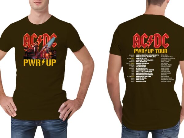 ACDC Band AC/DC Rock Music Band Pwr Up Shirt, Pwr Up Tour 2024 with Pwr Tour Dates T-Shirt, Men's T-shirt Women's T-shirt Children's T-shirt - Image 3