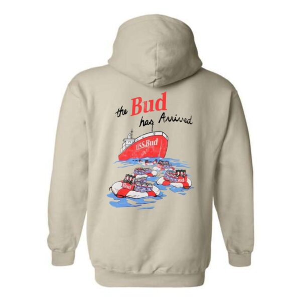 Budweiser Hoodie, USS Bud Ship and Life Raft Design, Perfect for Beer Lovers, Ideal for Casual Wear, Comfortable and Stylish , Hoodie Design