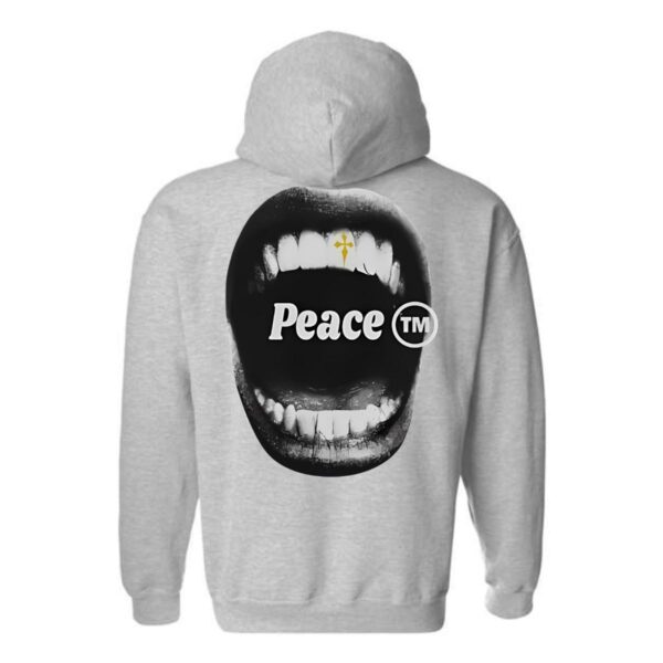 Peace Hoodie, Bold Mouth Design with Peace TM Symbol, Perfect for Making a Statement, Ideal for Casual Wear, Comfortable and Stylish, Hoodie For Men, Hoodie For Women , Hoodie Design - Image 4