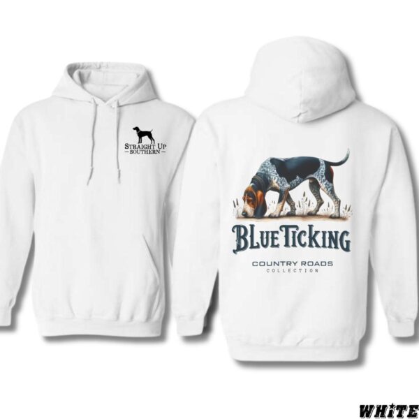 Blue Ticking Hoodie, Country Roads Collection Hunting Dog Design, country boy clothing, Perfect for Outdoor Enthusiasts, Ideal for Casual Wear, Comfortable and Stylish, Hoodie For Men, Hoodie For Women Casual Sweater, Street Life Style - Image 3