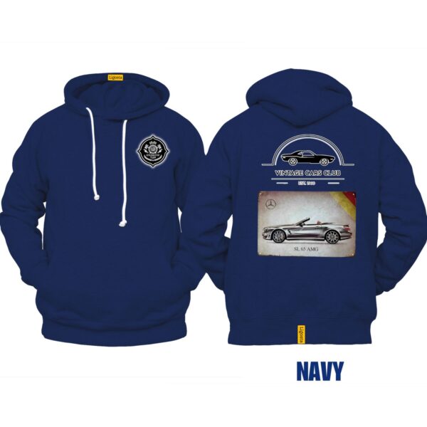 Ligosta Vintage, Cars Club Collection Hoodie, Unisex Hoodie Featuring Mercedes-Benz SL 65 AMG Graphic, Perfect For Luxury Car Fans 03 - Image 2
