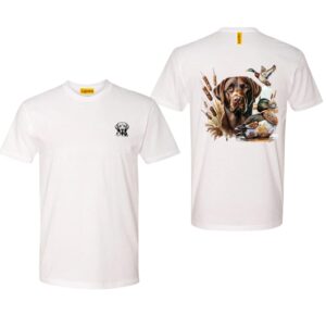 Duck Hunter Shirt, Duck Icon Design, Natural Design, Realistic Duck and Labrador Retriever Design, Ideal for Hunting Enthusiasts, Perfect for Outdoor Adventures, Celebrate Your Passion for Waterfowl Hunting Menswear Sweaters