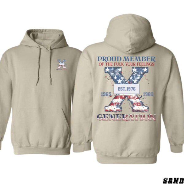 Generation X Hoodie, Proud Member Design, Patriotic Theme, Perfect for Gen Xers, Gift for Men, Gift for Women, Gift for You , Hoodie Design - Image 3