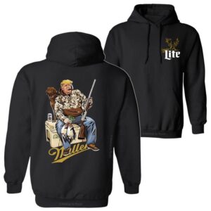 Hunter Trump With Miller Lite 2 Siders Hoodie, Miller Lite Trump Duck Hunting, Trump and Your Hunt Dog, Hunting Season, All Colors Hoodie for Men And Women