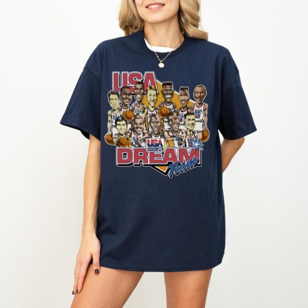 1992 Basketball Shirt, 90s Dream Team Usa Basketball Shirt,Graphic T-shirt ,Gift For Women, Gift For Men, Fall tee, Classic Cotton - Image 3