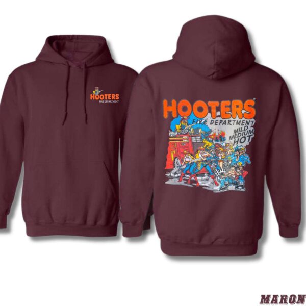 Hooters Fire Department "Mild, Medium, Hot" Black Unisex Hoodie, Ideal for Fans of Fun and Casual Wear , Hoodie Design - Image 6