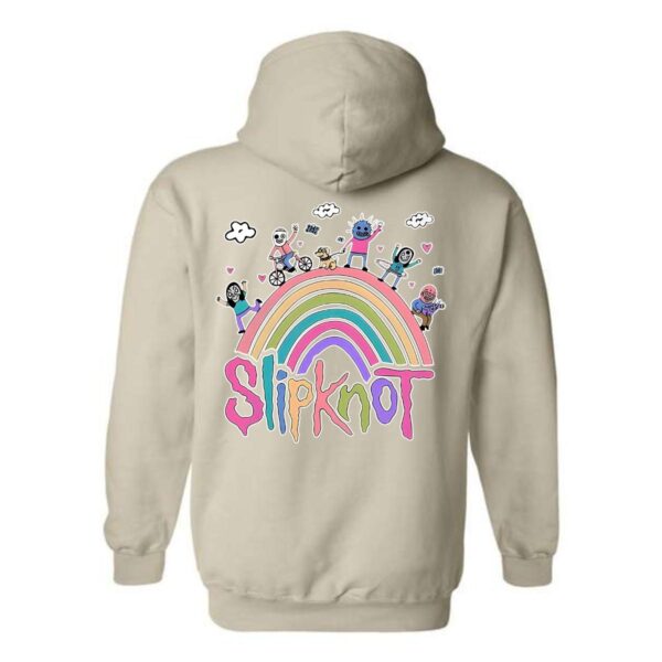 Slipknot Hoodie, Fun and Whimsical Rainbow Design, Perfect for Fans of the Band, Ideal for Casual Wear, Menswear Unisex - Image 3